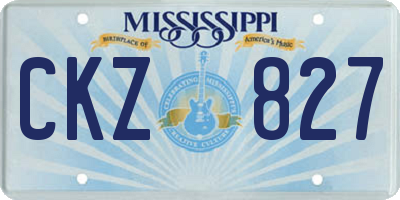 MS license plate CKZ827
