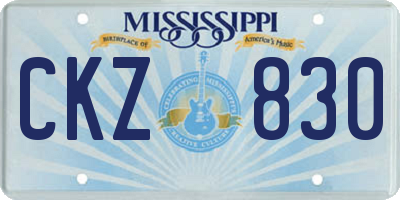 MS license plate CKZ830
