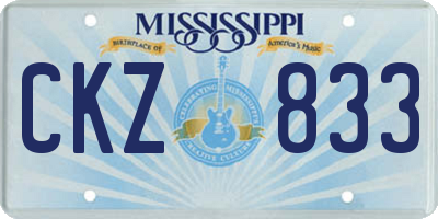 MS license plate CKZ833