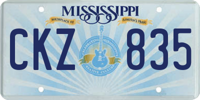 MS license plate CKZ835