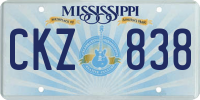 MS license plate CKZ838