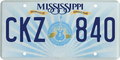 MS license plate CKZ840