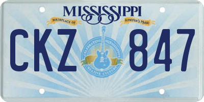 MS license plate CKZ847