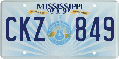 MS license plate CKZ849