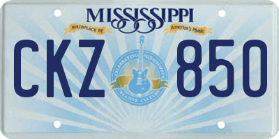 MS license plate CKZ850