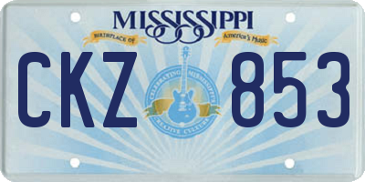 MS license plate CKZ853