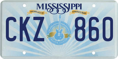 MS license plate CKZ860