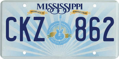 MS license plate CKZ862