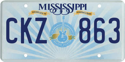 MS license plate CKZ863