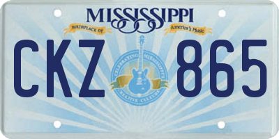 MS license plate CKZ865