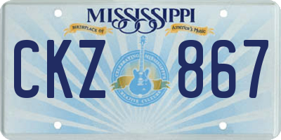 MS license plate CKZ867