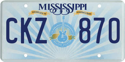 MS license plate CKZ870