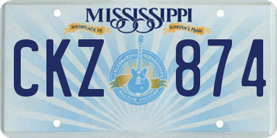 MS license plate CKZ874