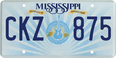MS license plate CKZ875
