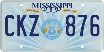 MS license plate CKZ876