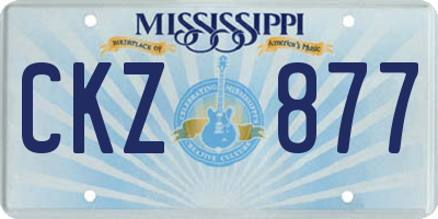 MS license plate CKZ877