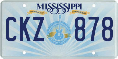 MS license plate CKZ878