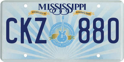 MS license plate CKZ880