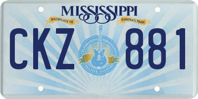 MS license plate CKZ881