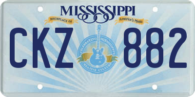 MS license plate CKZ882