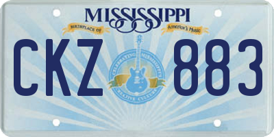 MS license plate CKZ883