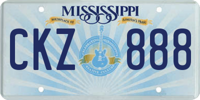 MS license plate CKZ888