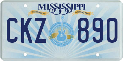 MS license plate CKZ890