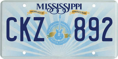 MS license plate CKZ892