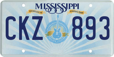 MS license plate CKZ893