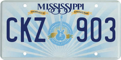 MS license plate CKZ903