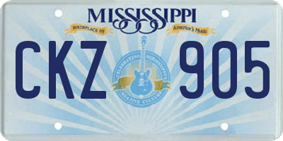 MS license plate CKZ905