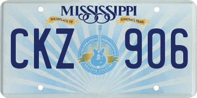 MS license plate CKZ906