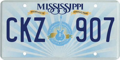 MS license plate CKZ907