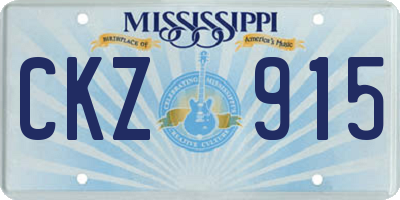 MS license plate CKZ915