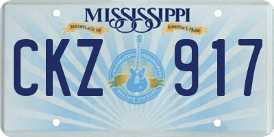 MS license plate CKZ917
