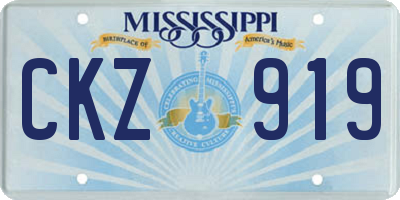 MS license plate CKZ919