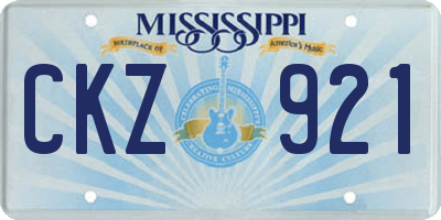 MS license plate CKZ921