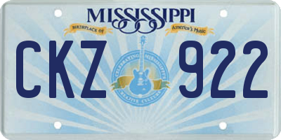 MS license plate CKZ922