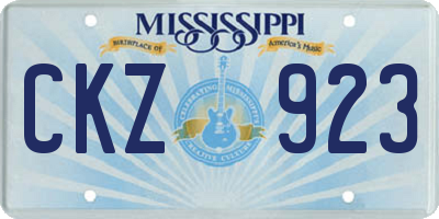 MS license plate CKZ923