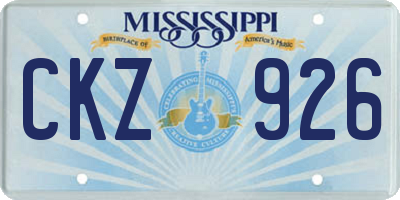 MS license plate CKZ926