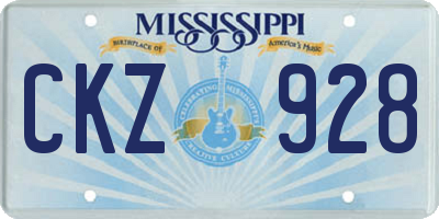 MS license plate CKZ928