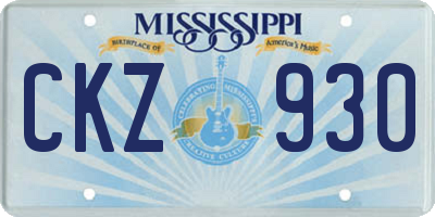 MS license plate CKZ930