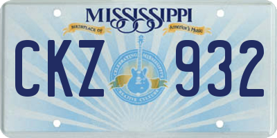 MS license plate CKZ932