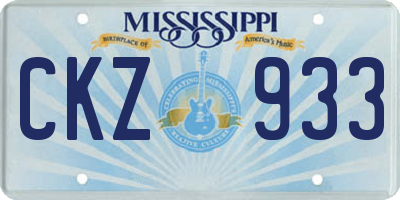 MS license plate CKZ933