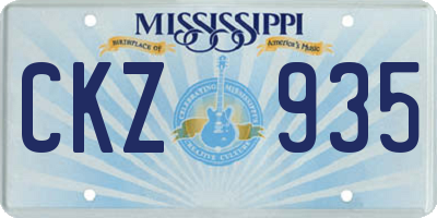 MS license plate CKZ935