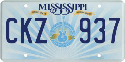 MS license plate CKZ937