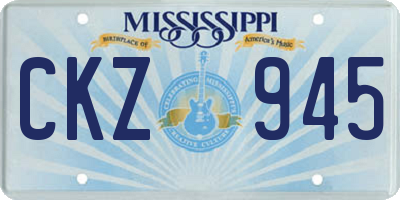 MS license plate CKZ945