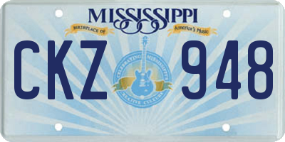 MS license plate CKZ948
