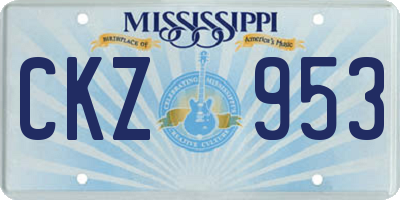 MS license plate CKZ953
