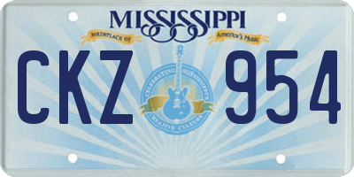 MS license plate CKZ954